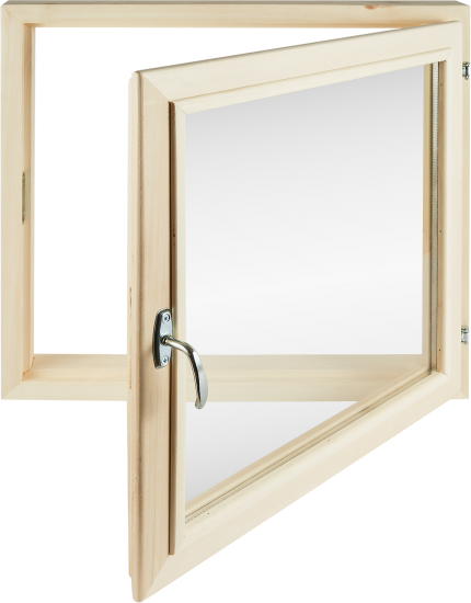 Окно для бани деревянное липа одностворчатое 600x600 мм (ВхШ) однокамерный стеклопакет