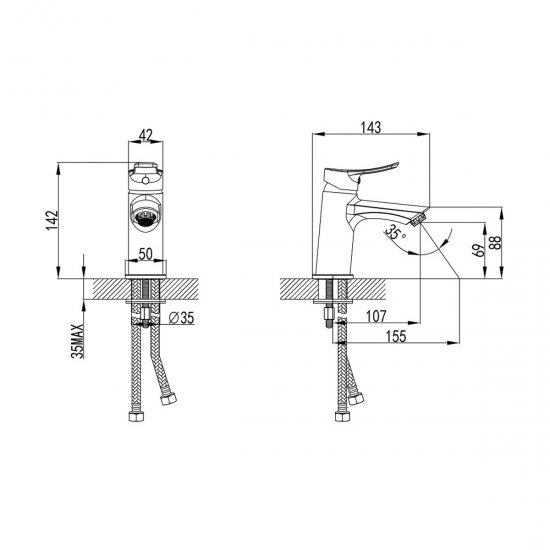 Смеситель для раковины Iddis Shape SHPSB00i01 однорычажный цвет хром