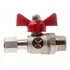 Кран шаровой латунный Valtec 1/2 НР(ш) х 3/8 ВР(г) для подключения манометра проходной бабочка прямой (VT.806.N.0403)