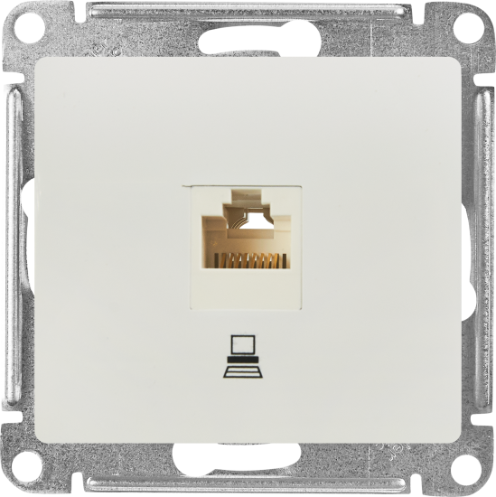 Розетка компьютерная встраиваемая Systeme Electric Glossa RJ45 UTP cat 5e цвет белый