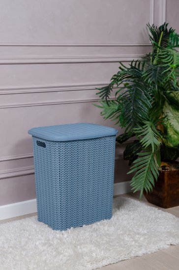Корзина для белья Виолет Вязь цвет голубая норка