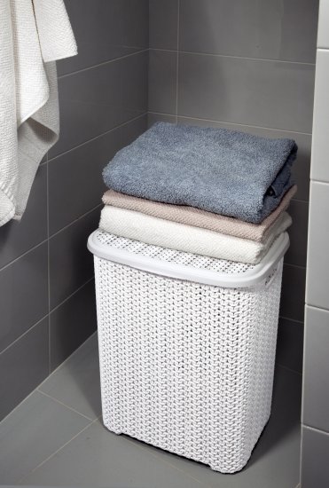 Корзина для белья Виолет Вязь цвет белый