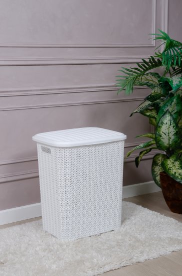 Корзина для белья Виолет Вязь цвет белый