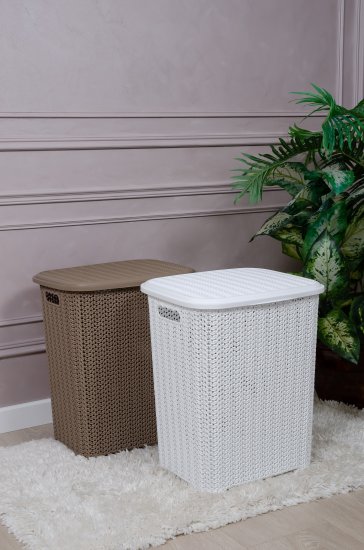 Корзина для белья Виолет Вязь цвет белый