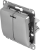 Выключатель встраиваемый Systeme Electric Glossa 2 клавиши цвет алюминий
