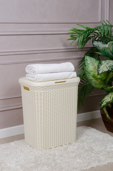 Корзина для белья Виолет Ротанг цвет слоновая кость