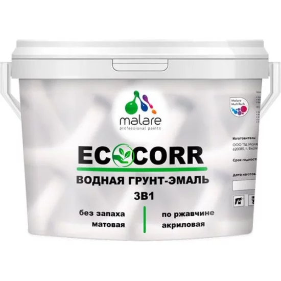 Водная грунт-эмаль для металлических поверхностей MALARE EcoCorr морской риф, 10 кг