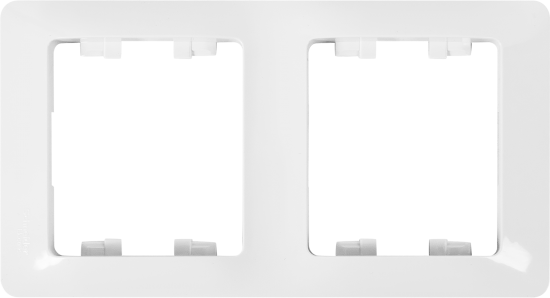Рамка для розеток и выключателей Systeme Electric Glossa 2 поста вертикальная цвет белый