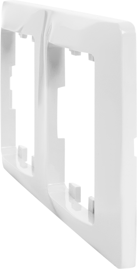 Рамка для розеток и выключателей Systeme Electric Glossa 2 поста вертикальная цвет белый