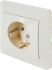 Розетка встраиваемая Systeme Electric Glossa с заземлением в сборе цвет бежевый