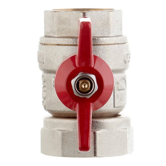 Кран шаровой латунный Valtec 3/4 ВР(г) х 1 ВР(г) проходной бабочка с накидной гайкой прямой (VT.241.N.0506)