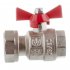 Кран шаровой латунный Valtec 3/4 ВР(г) х 1 ВР(г) проходной бабочка с накидной гайкой прямой (VT.241.N.0506)