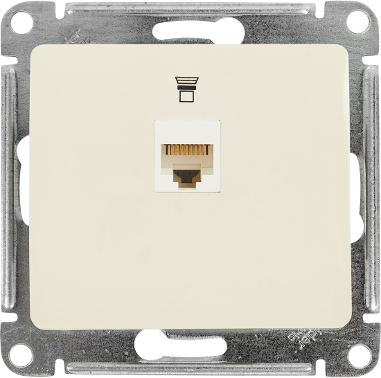 Розетка компьютерная встраиваемая Systeme Electric Glossa RJ45 UTP cat 5e цвет бежевый