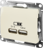 Розетка USB встраиваемая Systeme Electric Glossa цвет бежевый