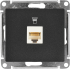 Розетка компьютерная встраиваемая Systeme Electric Glossa RJ45 UTP cat 5e цвет антрацит