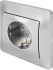 Розетка встраиваемая Systeme Electric Glossa с заземлением в сборе цвет алюминий