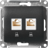 Розетка двойная встраиваемая Systeme Electric Glossa RJ45 UTP cat 5e цвет антрацит
