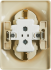 Розетка двойная встраиваемая Systeme Electric Glossa с заземлением со шторками в сборе цвет бежевый