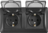 Розетка двойная встраиваемая влагозащищенная Systeme Electric Glossa с заземлением со шторками IP44 в сборе цвет антрацит