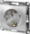 Розетка встраиваемая Systeme Electric Glossa с заземлением цвет алюминий