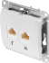 Розетка двойная встраиваемая Systeme Electric Glossa RJ11/RJ45 UTP cat 5e цвет белый