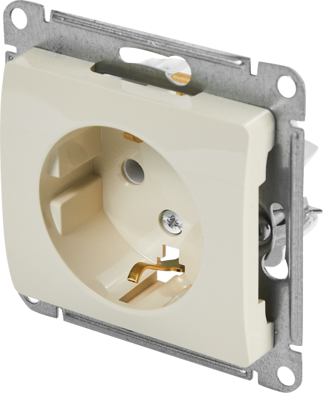 Розетка встраиваемая Systeme Electric Glossa с заземлением цвет бежевый