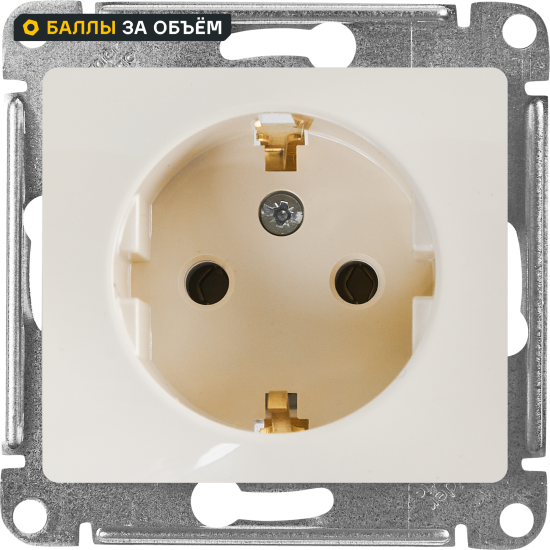 Розетка встраиваемая Systeme Electric Glossa с заземлением цвет бежевый