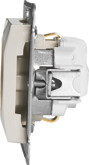 Розетка встраиваемая Systeme Electric Glossa с заземлением цвет бежевый