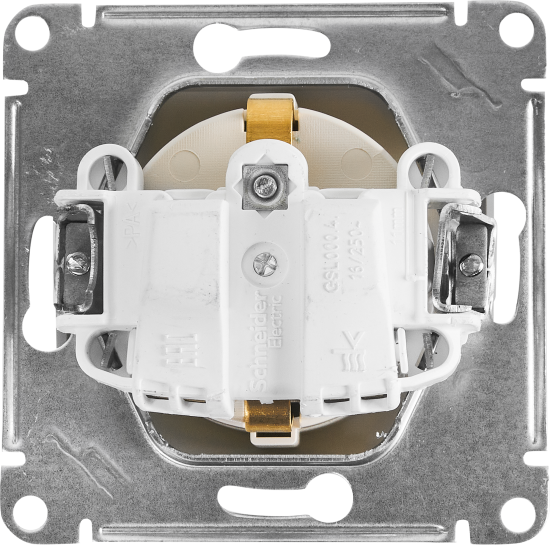 Розетка встраиваемая Systeme Electric Glossa с заземлением цвет бежевый