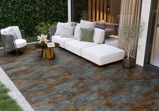 Керамогранит Alma Ceramica Oxide 60x60 см 1.8 м² матовый цвет бирюзово-коричневый