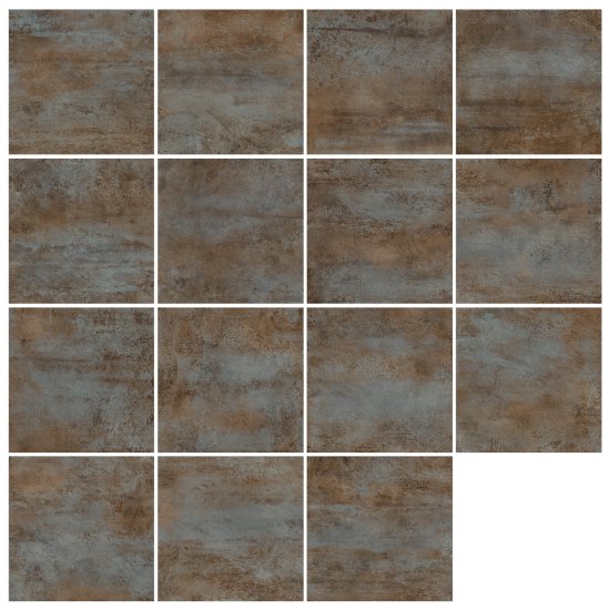 Керамогранит Alma Ceramica Oxide 60x60 см 1.8 м² матовый цвет бирюзово-коричневый