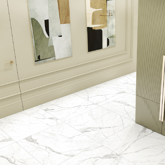 Керамогранит Alma Ceramica Laurent 60x60x0.9 см 1.8 м² матовый цвет бело-серый