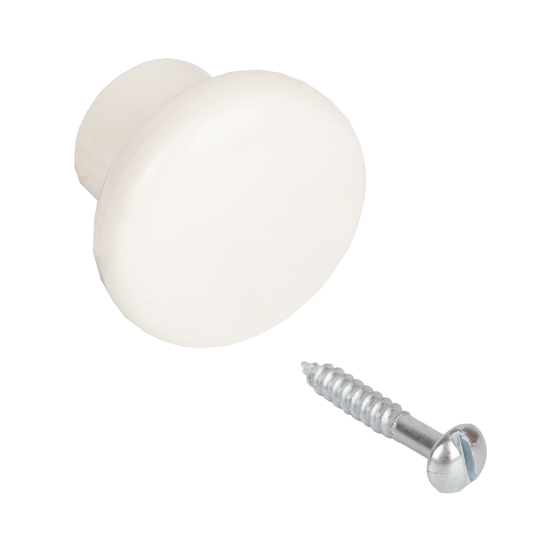 Мебельная ручка-кнопка белый
