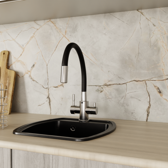 Смеситель кухонный Osgard общая высота 45.2 см цвет черный