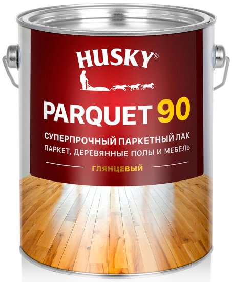Лак паркетный Husky Parquet 90 глянцевый бесцветный 2.7 л