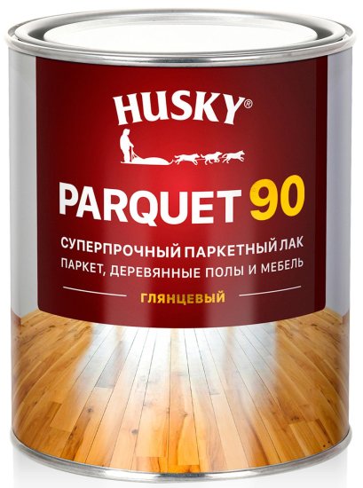 Лак паркетный Husky Parquet 90 глянцевый бесцветный 0.9 л