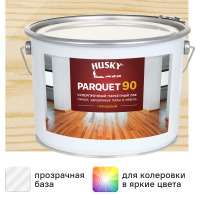 Лак паркетный Husky Parquet 90 глянцевый бесцветный 9 л