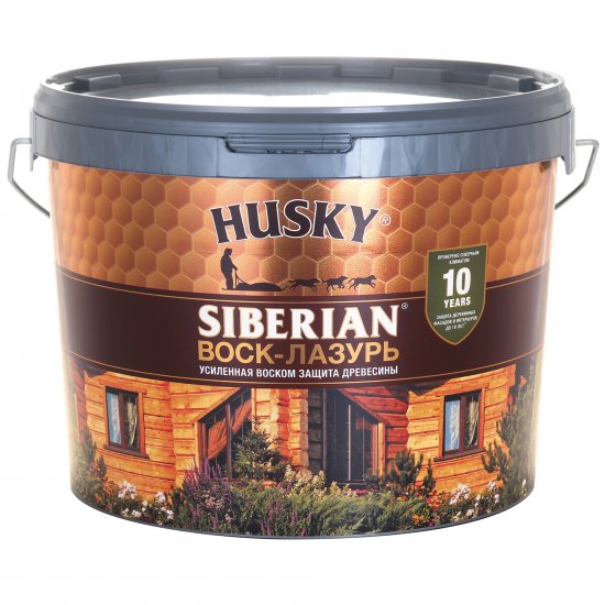 Воск-лазурь Husky Siberian полуматовый светлый дуб 9