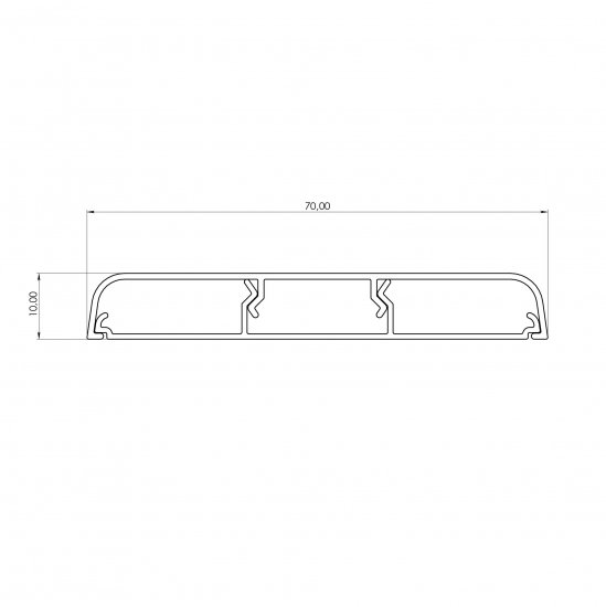 Наличник с кабель-каналом 2200x70x10 мм цвет белый