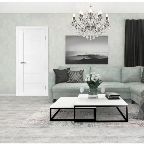 Дверь межкомнатная глухая Легда-28.1 90x200 см полипропилен цвет белое дерево с замком и петлями