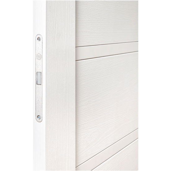 Дверь межкомнатная глухая Легда-28.1 90x200 см полипропилен цвет белое дерево с замком и петлями
