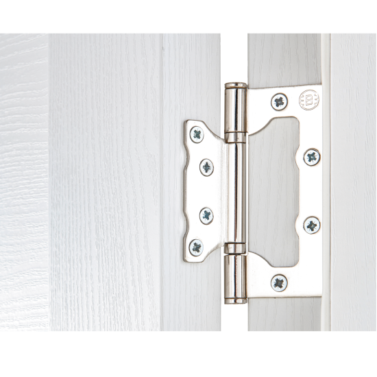 Дверь межкомнатная глухая Легда-28.1 90x200 см полипропилен цвет белое дерево с замком и петлями