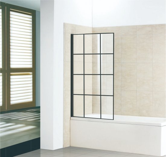 Шторка на ванну Screen 67.7x140 см шелкография профиль черный