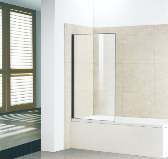 Шторка на ванну Screen 67.7x140 см прозрачное стекло профиль черный