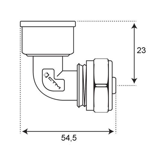 Угол СТМ 26 обж(ц) х 3/4 ВР(г)