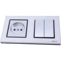 Двухклавишный выключатель + розетка Vesta Electric Комплект-2