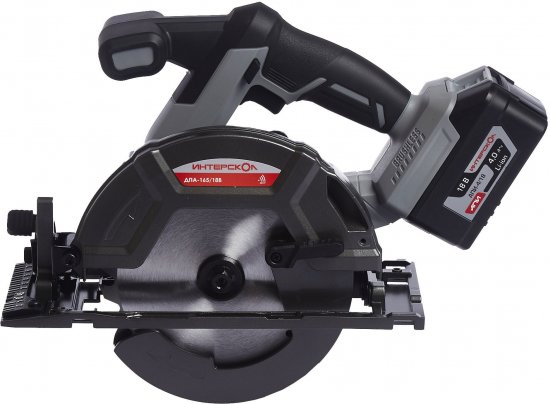 Пила циркулярная аккумуляторная Интерскол ДПА-165/18В, 18 В Li-ion 4 Ач, 165 мм