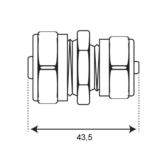 Соединитель прямой 20 обж(ц) х 16 обж(ц)
