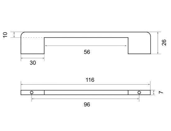 Мебельная ручка-скоба Ritiro ЦАМ 96 мм белый