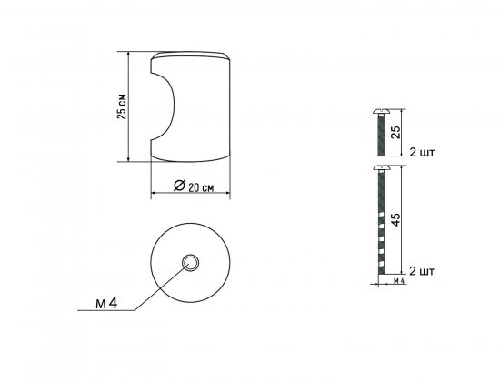 Мебельная ручка-кнопка Rothko ЦАМ цвет никель